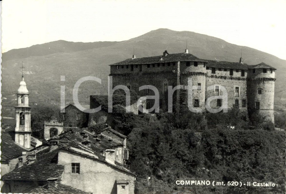 Cartolina originale da collezione 1945 ca COMPIANO (PR) Veduta panoramica del castello *Cartolina postale FG NV 1
