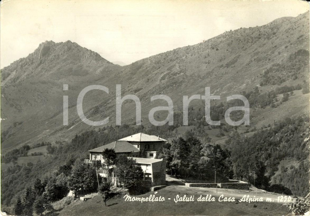 Cartolina originale da collezione 1962 RUBIANA (TO) Veduta della CASA ALPINA a MOMPELLATO *Cartolina postale FG VG 1