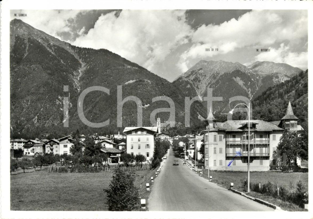 Cartolina originale da collezione 1966 PINZOLO (TN) Val RENDENA Veduta paese con monti LANCIA RITORTO e DOS DI FO 1