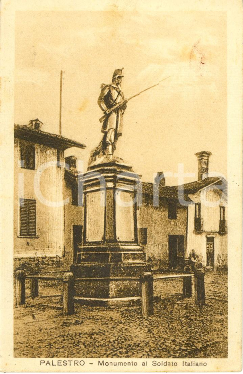 Cartolina originale da collezione 1930 ca PALESTRO (PV) Monumento al Soldato Italiano *Cartolina postale FP NV 1