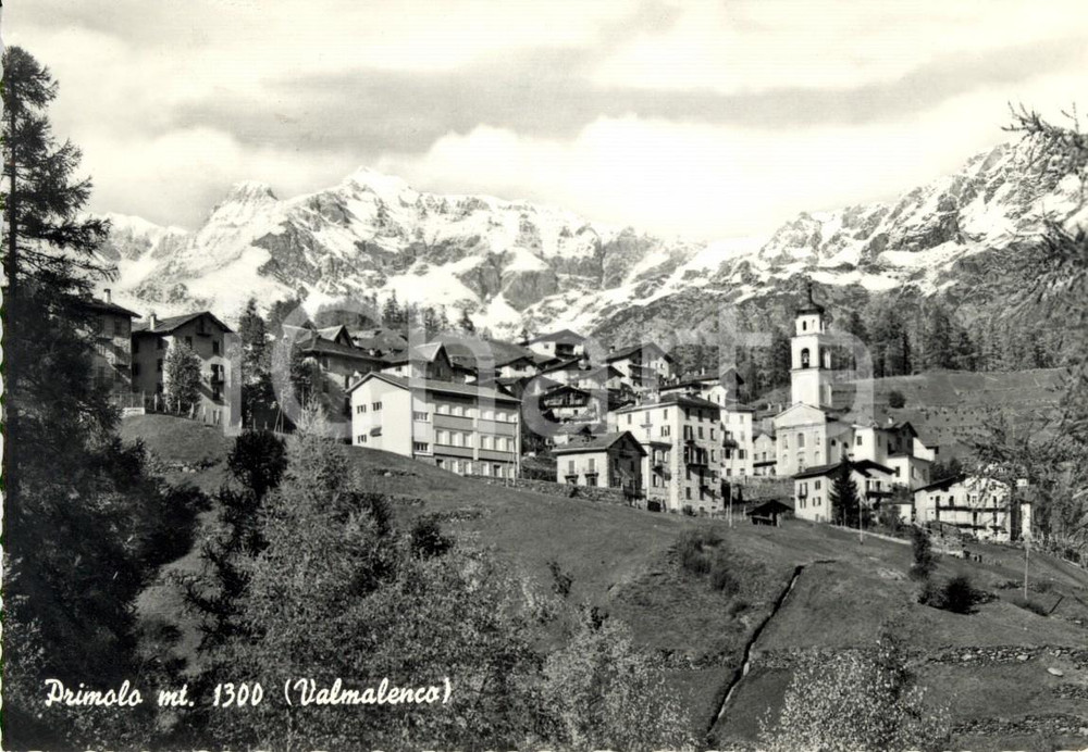 Cartolina originale da collezione 1961 CHIESA VALMALENCO SO Veduta della frazione PRIMOLO Cartolina FG VG 1