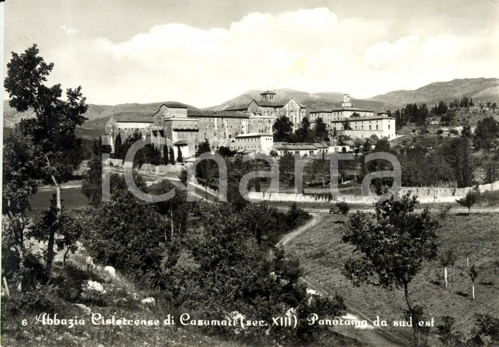 Cartolina originale da collezione 1967 VEROLI (FR) Panorama dell'Abbazia Cistercense di CASAMARI *Cartolina FG VG 1