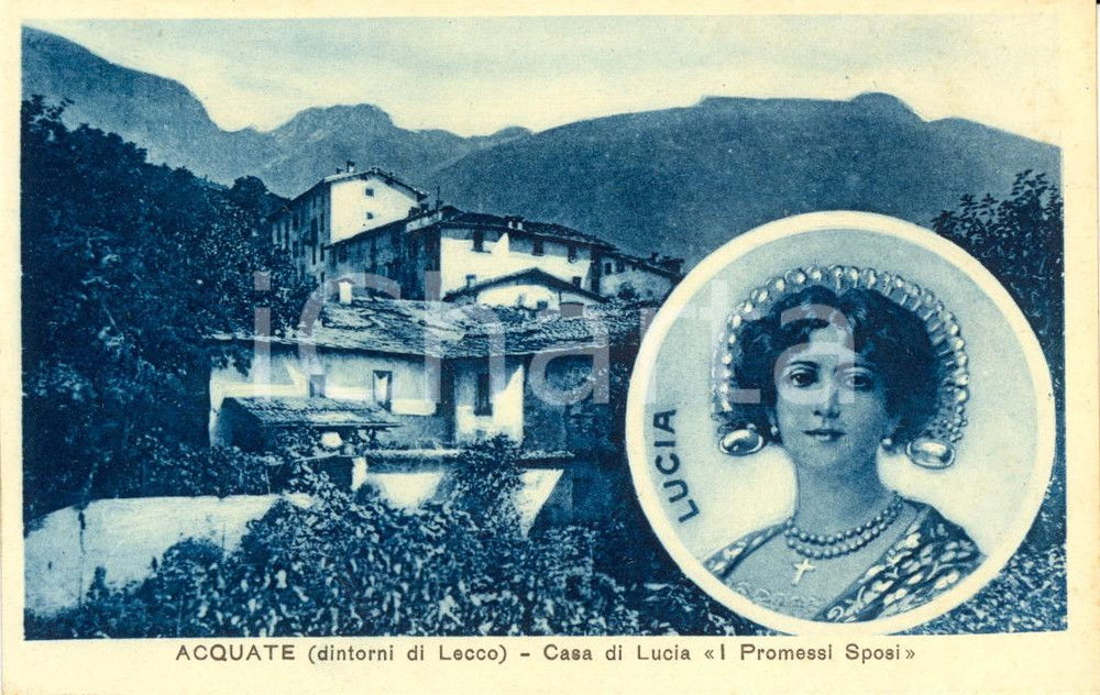 Cartolina originale da collezione 1943 ACQUATE LC Casa di LUCIA dei PROMESSI SPOSI Cartolina postale FP NV 1