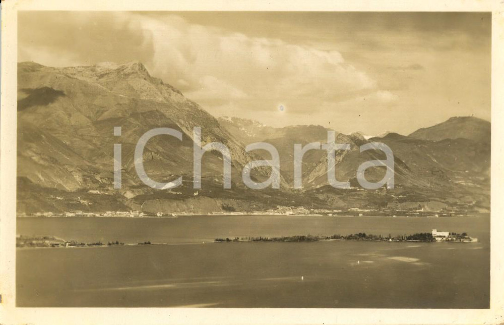 Cartolina originale da collezione 1930 ca LAGO DI GARDA Veduta panoramica Isola BORGHESE Cartolina postale FP NV 1