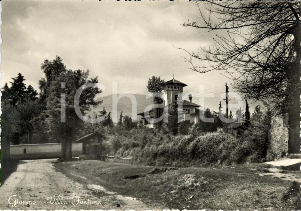 Cartolina originale da collezione 1949 GIAVENO (TO) Scorcio di Villa FONTANA e dei dintorni *Cartolina FG VG 1