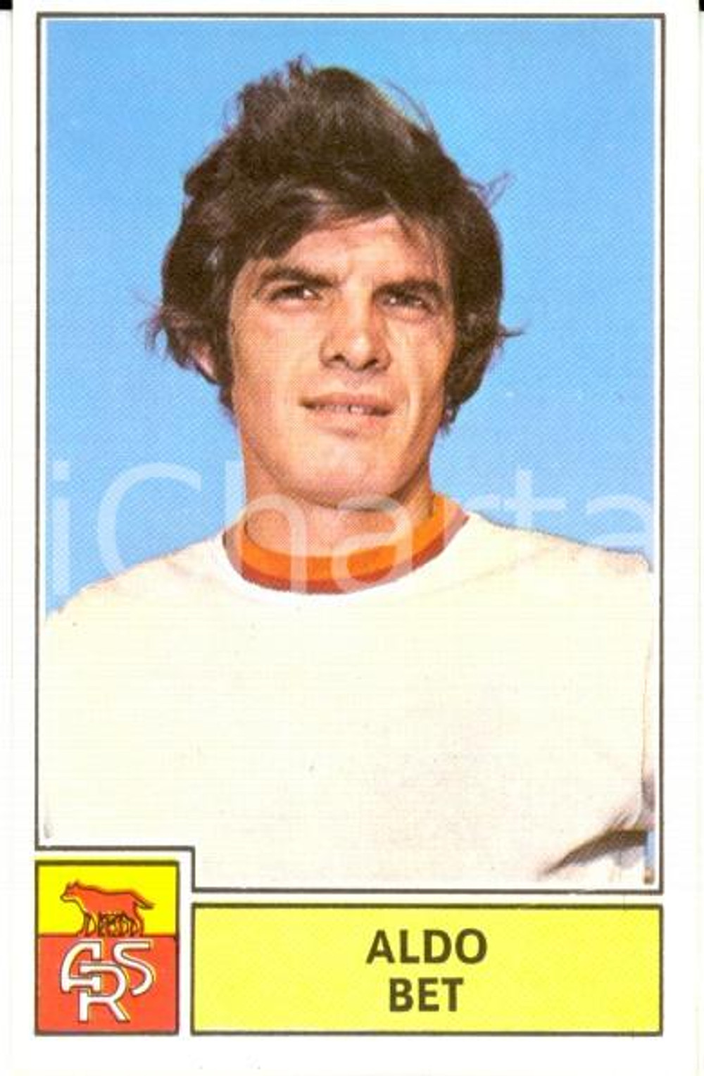 Oggetto da collezione cartaceo PANINI - CALCIATORI 1971 - 1972 Figurina stopper Aldo BET *Serie A ROMA (3) 1