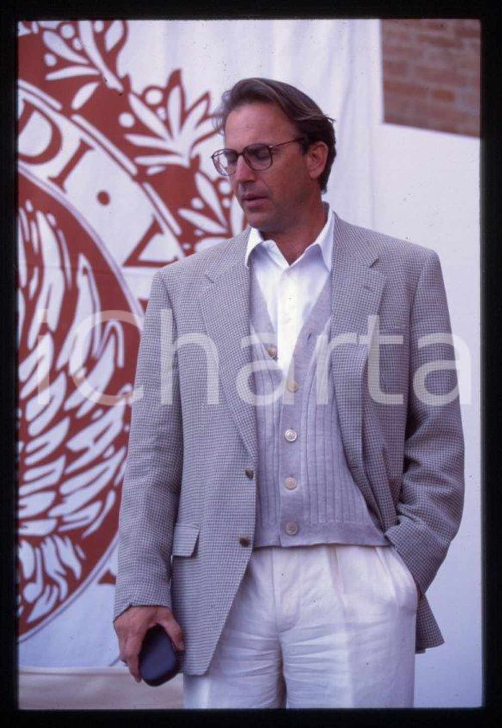 Fotografia d epoca originale Kevin COSTNER  VENEZIA Mostra del Cinema 1995  35 mm vintage slide 126 1