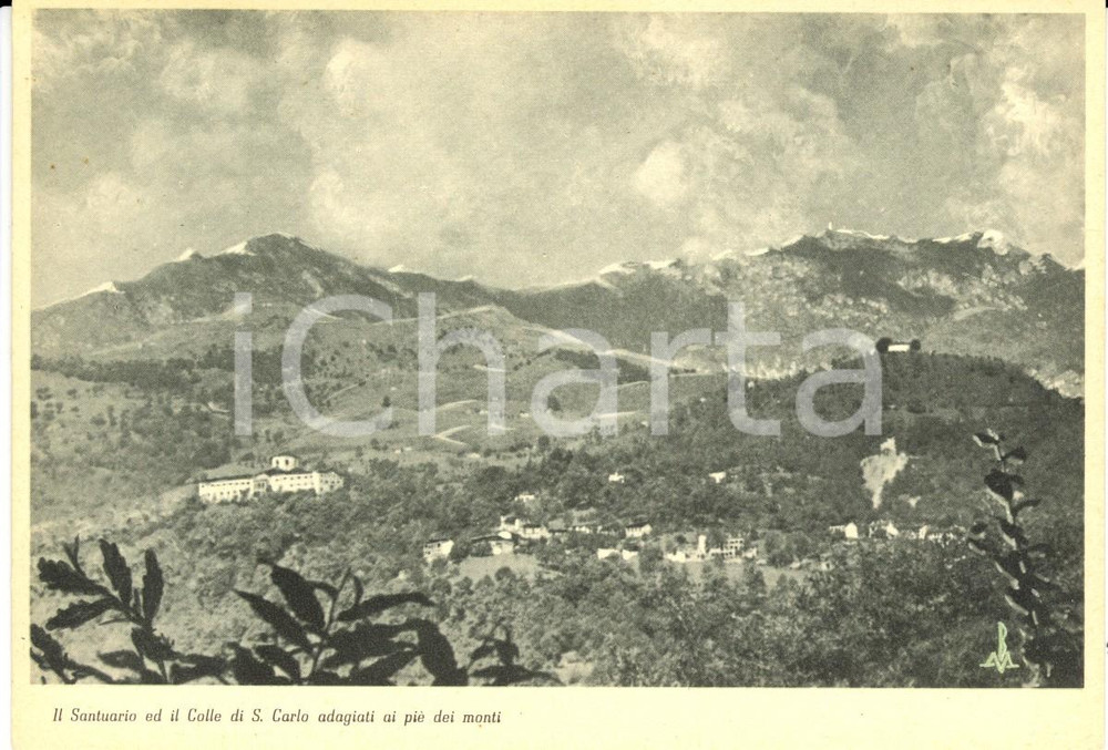 Cartolina originale da collezione 1940 ca GRAGLIA BI Il santuario e il colle SAN CARLO Cartolina postale FG NV 1