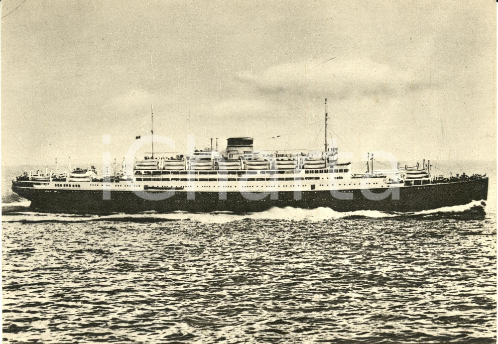 Cartolina originale da collezione 1940 ca GENOVA SocietÃ  di navigazione ITALIA motonave VULCANIA Cartolina FG NV 1