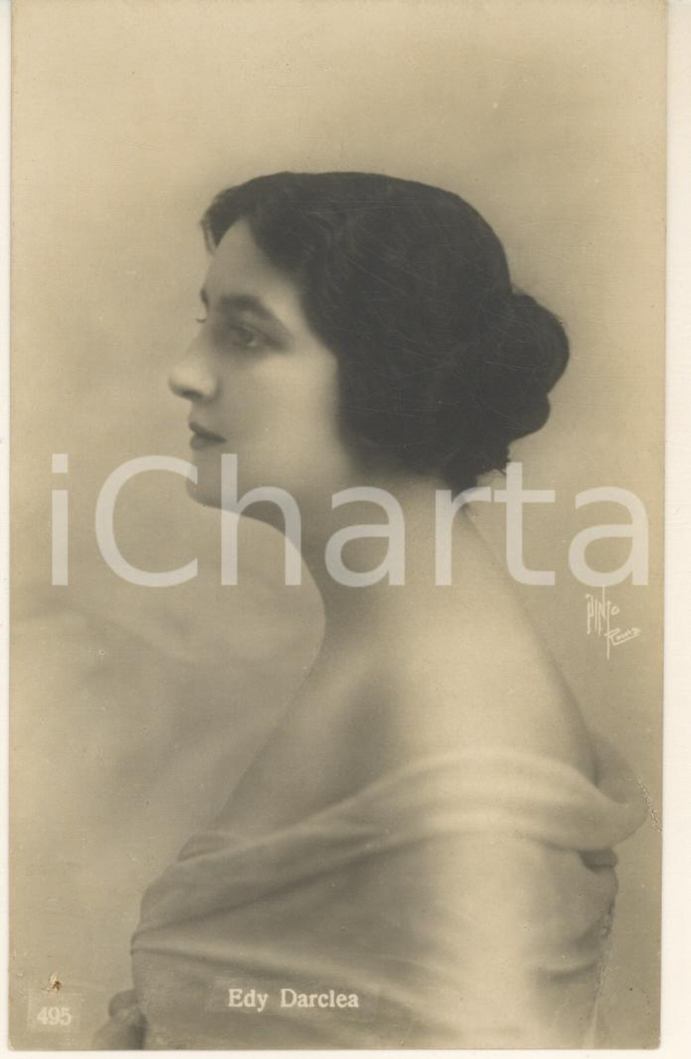 Cartolina originale da collezione 1925 ca Edy DARCLEA  CINEMA MUTO  Cartolina postale FP NV 1