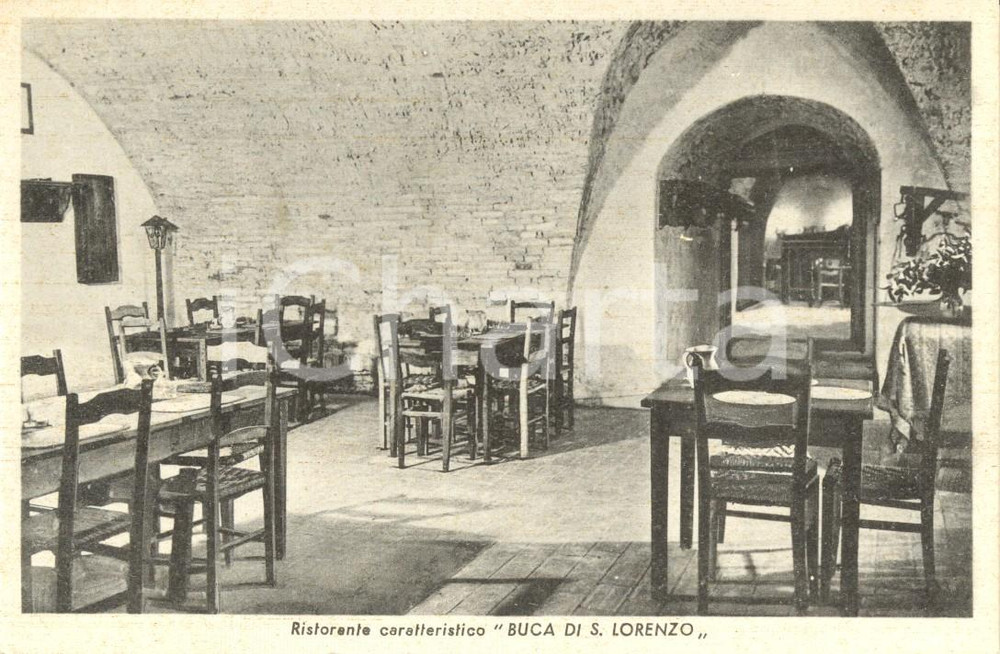 Cartolina originale da collezione 1950 ca GROSSETO Ristorante BUCA DI SAN LORENZO di Pietro NALESSO a PORTA NUOVA 1