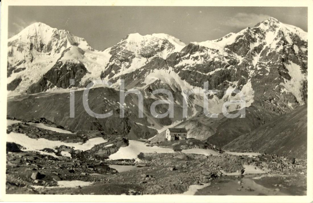 Cartolina originale da collezione 1930 ca STELVIO BZ Val di ZAY Rifugio SERRISTORI alla VERTANA e Gruppo ORTLES 1
