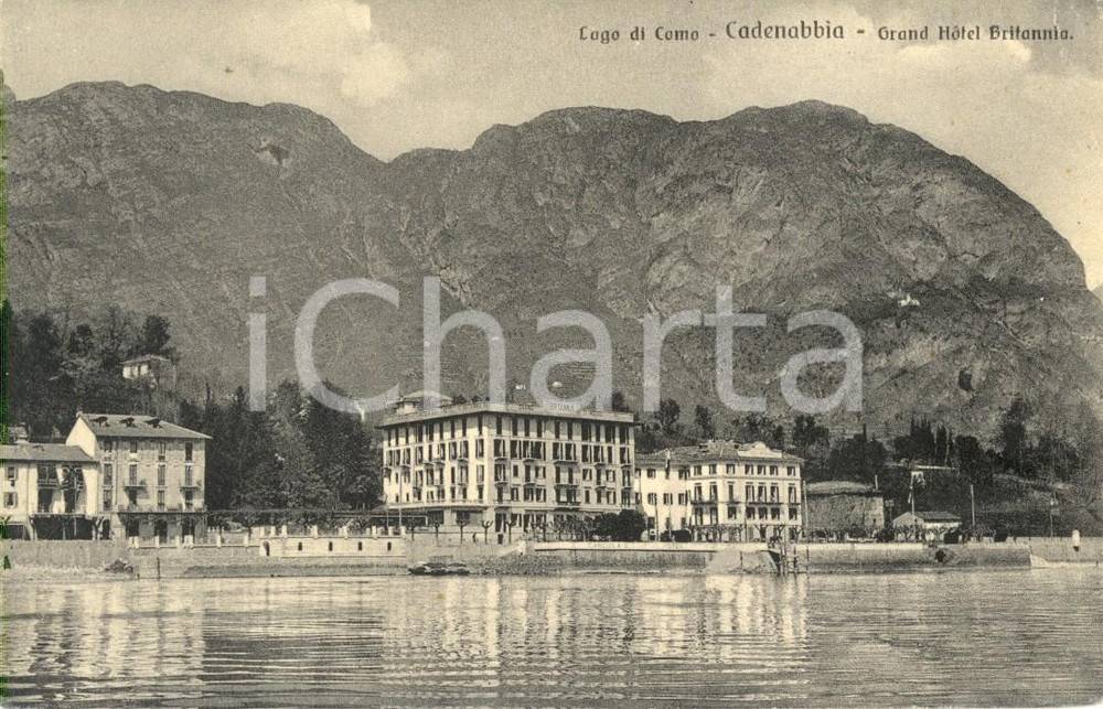 Cartolina originale da collezione 1915 ca GRIANTE (CO) Lago di COMO Grand Hotel BRITANNIA a CADENABBIA *Cartolina 1