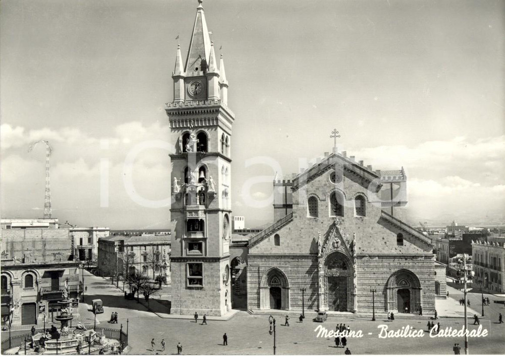 Cartolina originale da collezione 1960 ca MESSINA Basilica cattedrale SANTA MARIA ASSUNTA Cartolina FG 1