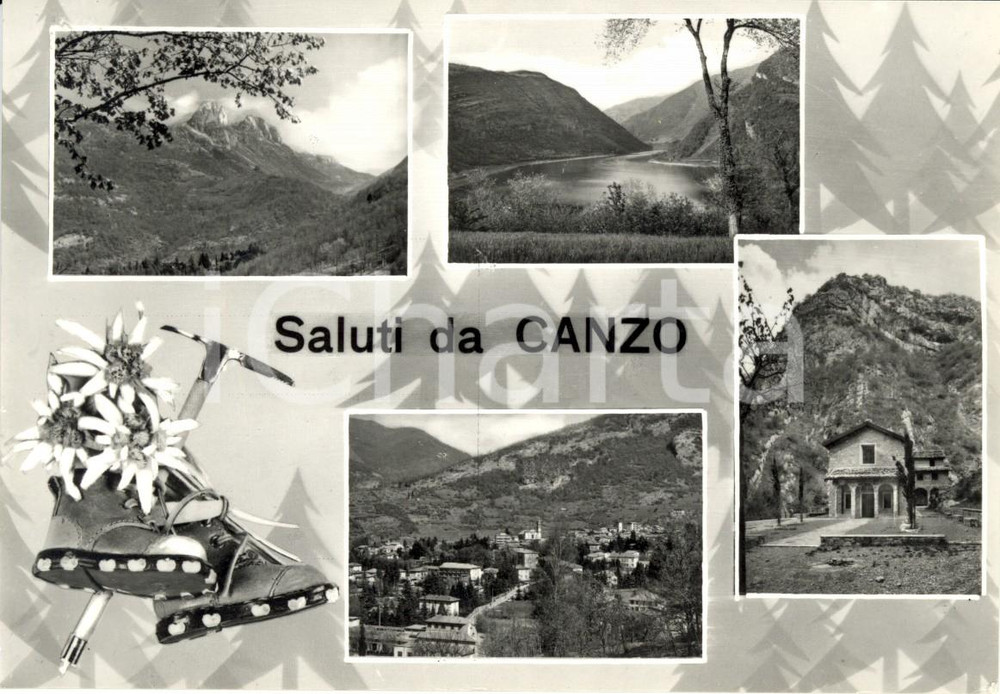 Cartolina originale da collezione 1964 CANZO CO Vedutine panoramiche Cartolina FG VG 1