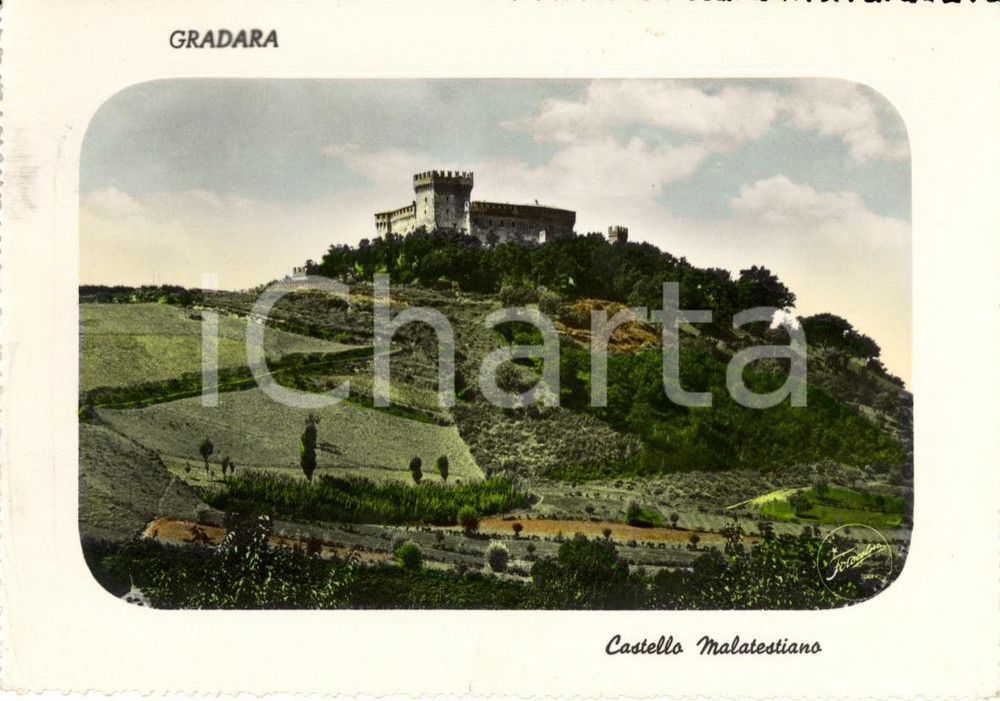 Cartolina originale da collezione 1953 GRADARA (PU) Castello MALATESTIANO *Cartolina postale FG VG 1