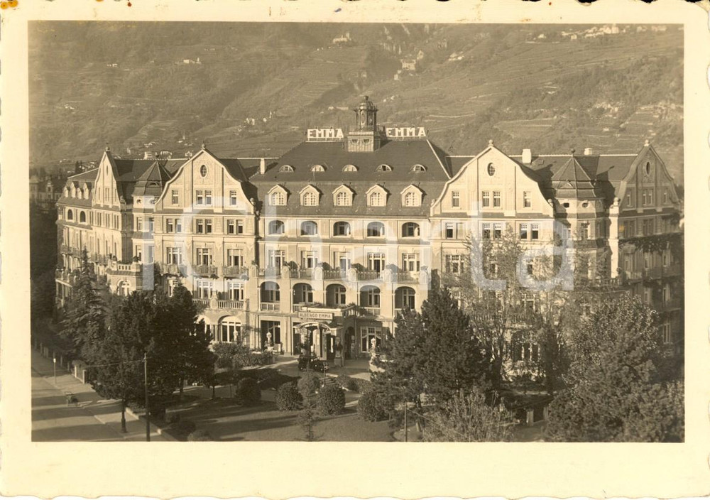 Cartolina originale da collezione 1940 ca MERANO (BZ) Facciata dell'Albergo EMMA *Cartolina postale FG NV 1