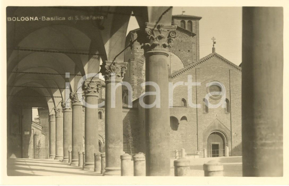 Cartolina originale da collezione 1930 ca BOLOGNA Porticato Basilica di SANTO STEFANO Cartolina postale FP NV 1