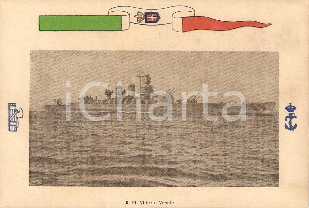 Cartolina originale da collezione 1940 ca MARINA MILITARE Regia nave VITTORIO VENETO *Cartolina (3) 1