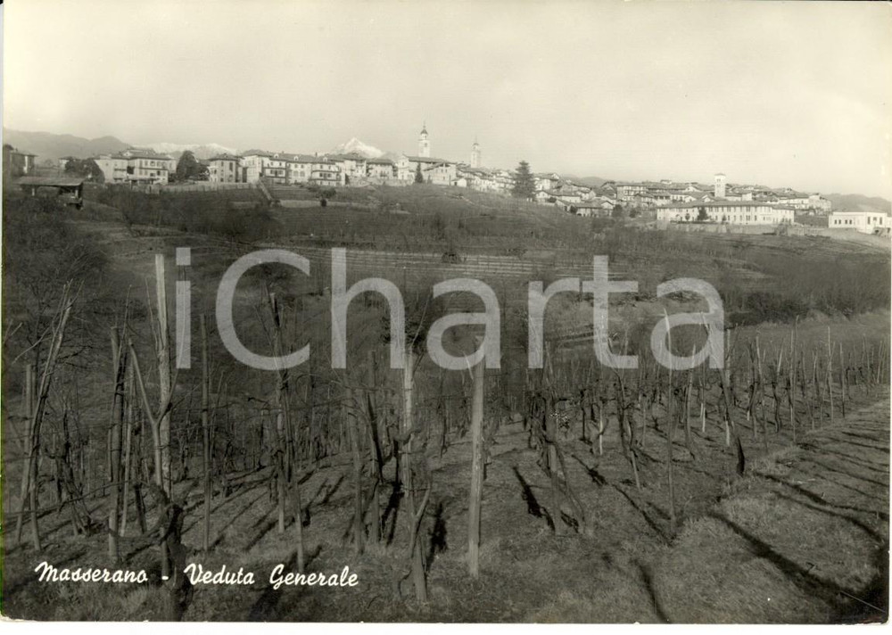 Cartolina originale da collezione 1960 ca MASSERANO (BI) Veduta delle campagne e del borgo Cartolina postale FG NV 1