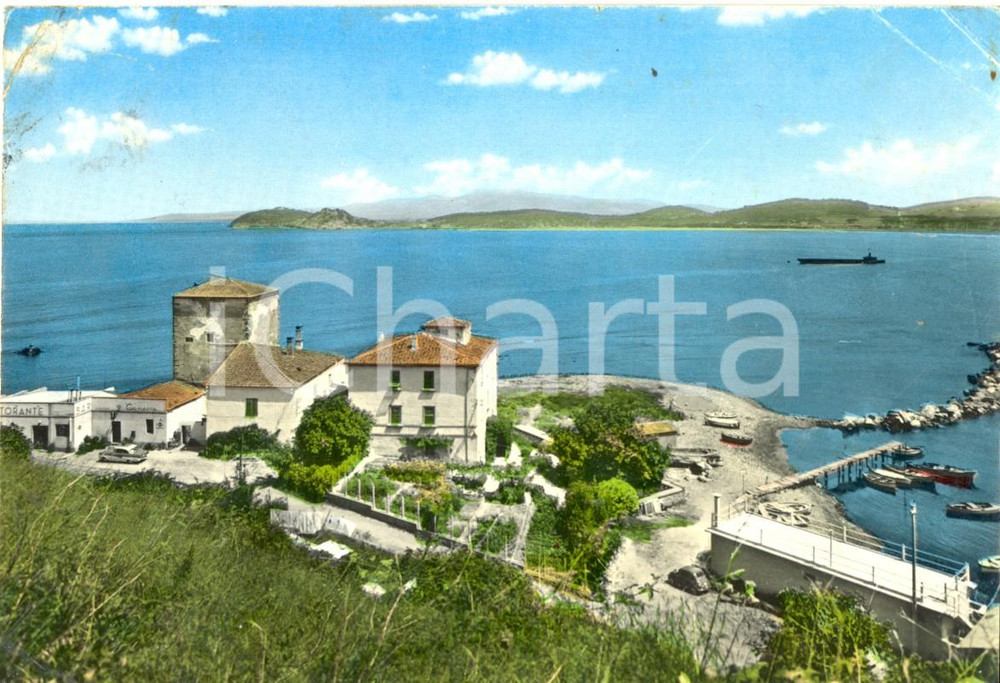 Cartolina originale da collezione 1963 PIOMBINO (LI) Veduta del Golfo con Ristorante Bar CANESSA a BARATTI *FG VG 1