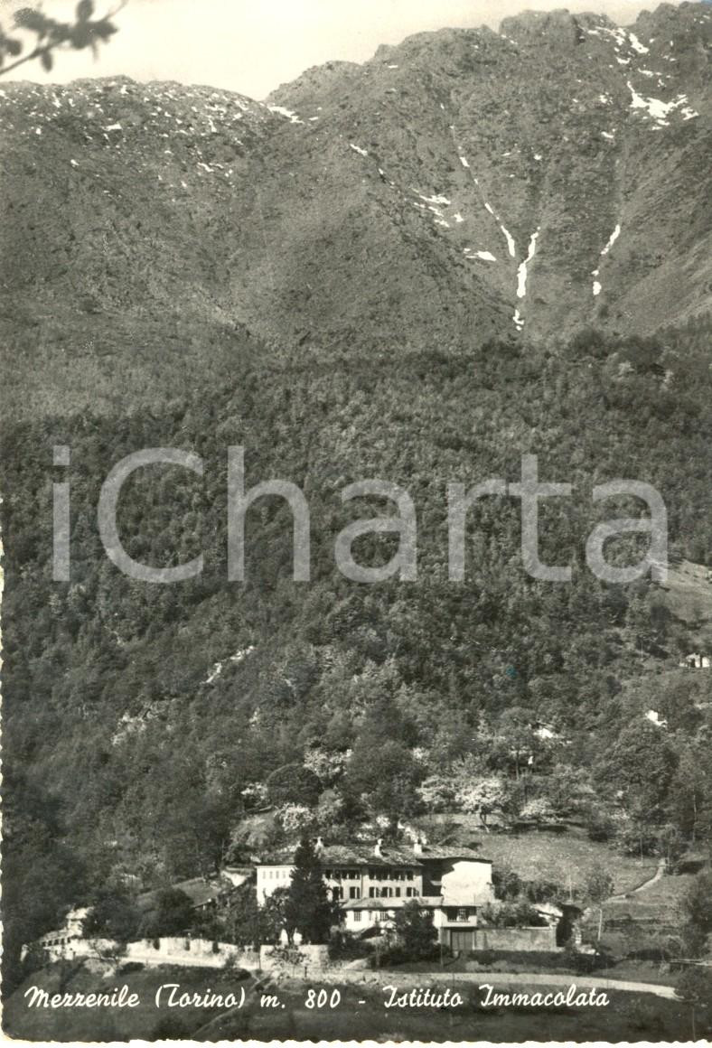 Cartolina originale da collezione 1965 MEZZENILE (TO) Veduta dell'ISTITUTO IMMACOLATA della Valle LANZO *FG VG 1