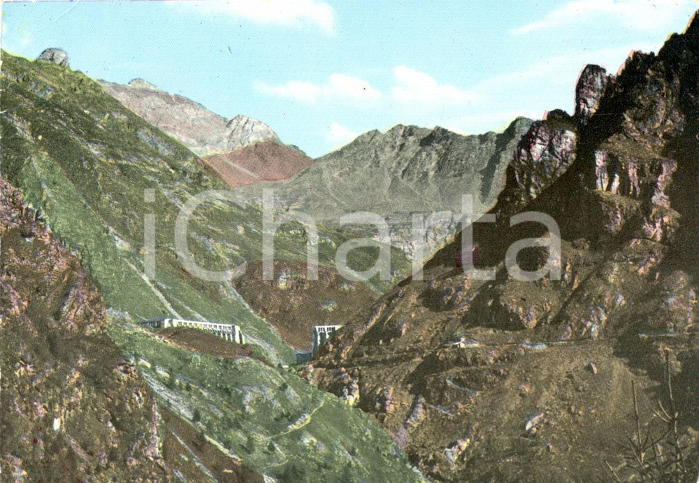 Cartolina originale da collezione 1965 BERGAMO Veduta della Diga del GLENO *Cartolina postale FG VG 1