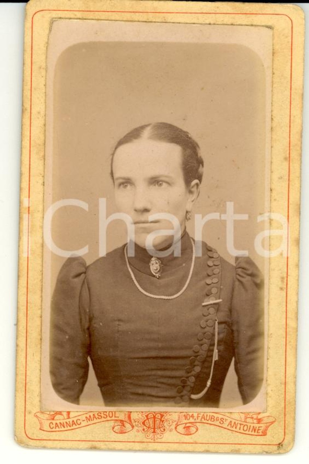Fotografia d'epoca originale 1900 PARIS Portrait of woman - Vintage Photo CANNAC-MASSOL 1