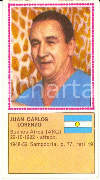 Oggetto da collezione cartaceo PANINI - CALCIATORI 1970-1971 Figurina Juan Carlos LORENZO Serie A SAMPDORIA (2) 1