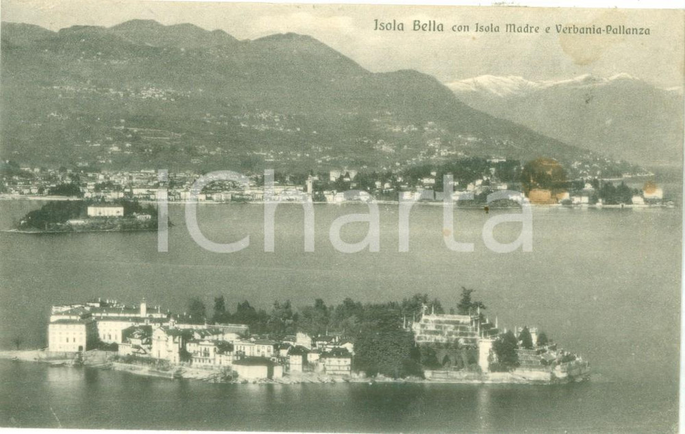 Cartolina originale da collezione 1950 ca ISOLA BELLA VB Panorama con Isola Madre Cartolina FP VG 1