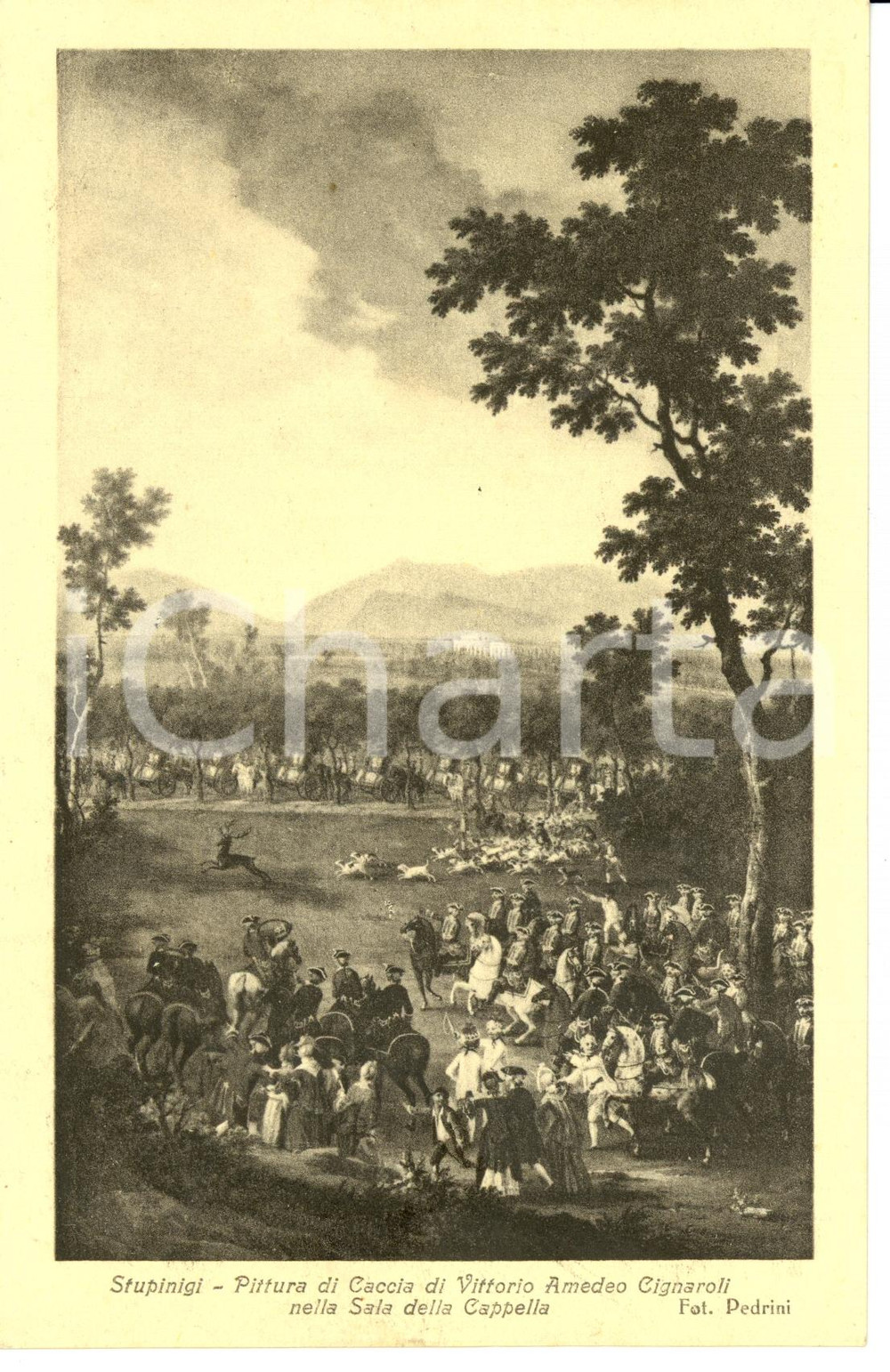 Cartolina originale da collezione 1920 ca Palazzina di caccia STUPINIGI TO Dipinto SALA CAPPELLA Cartolina FP 1