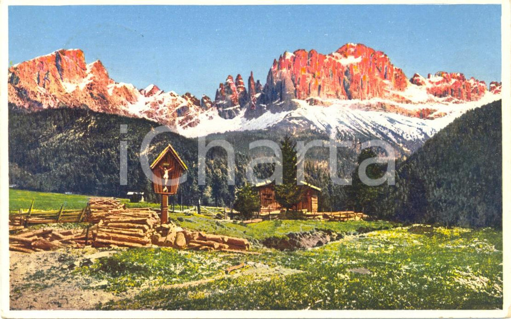 Cartolina originale da collezione 1939 TRENTO Passo della MENDOLA Panorama Gruppo del CATINACCIO *Cartolina FP VG 1