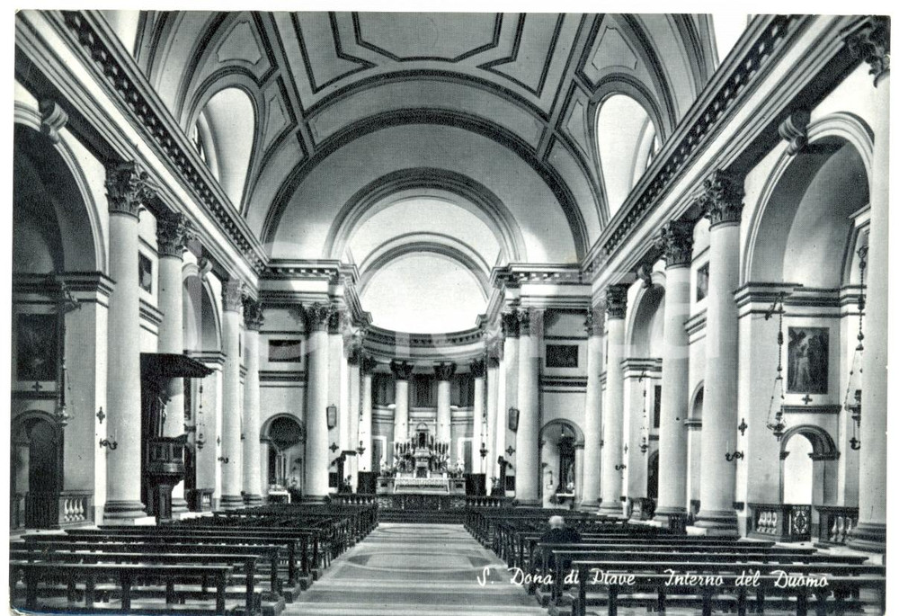 Cartolina originale da collezione 1963 SAN DONA  DI PIAVE VE Interno del DUOMO Cartolina postale FG VG 1