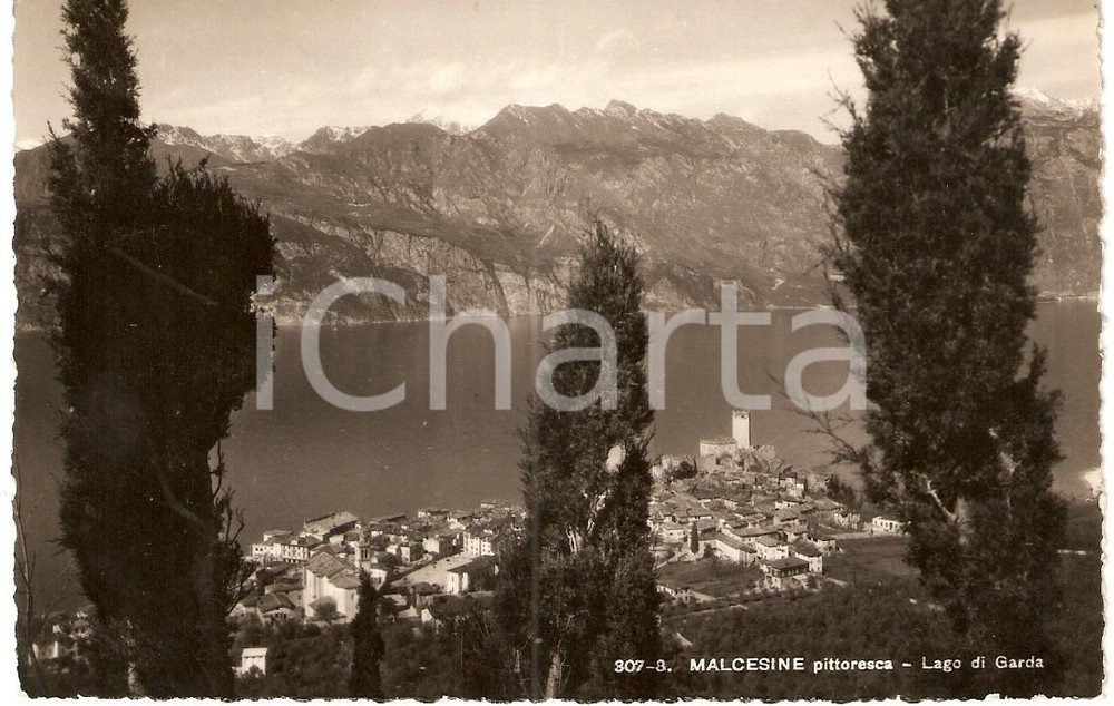 Cartolina originale da collezione 1948 MALCESINE VR Scorcio panoramico del Lago di GARDA Cartolina FP VG 1