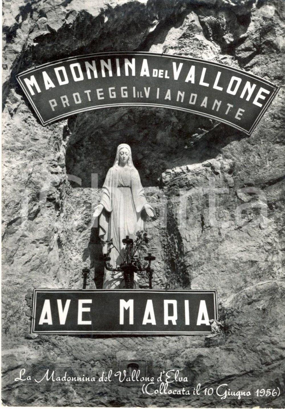 Cartolina originale da collezione 1960 ELVA (CN) La MADONNINA del VALLONE D'ELVA *Cartolina postale FG VG 1