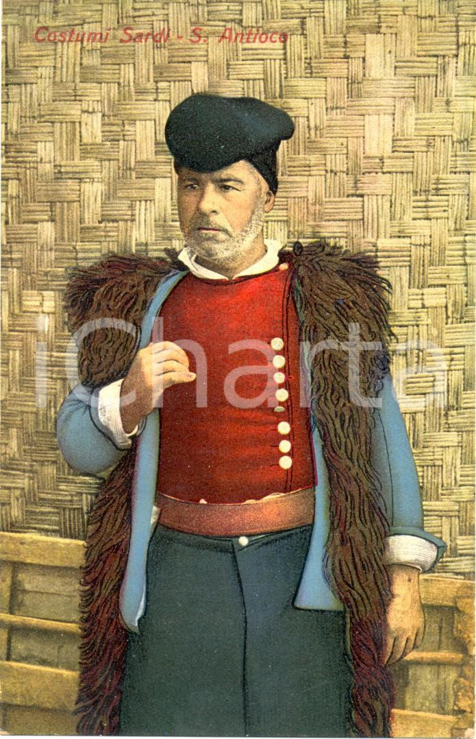 Cartolina originale da collezione 1920 circa SANT ANTIOCO CI Uomo in costume tradizionale Cartolina FP NV 1