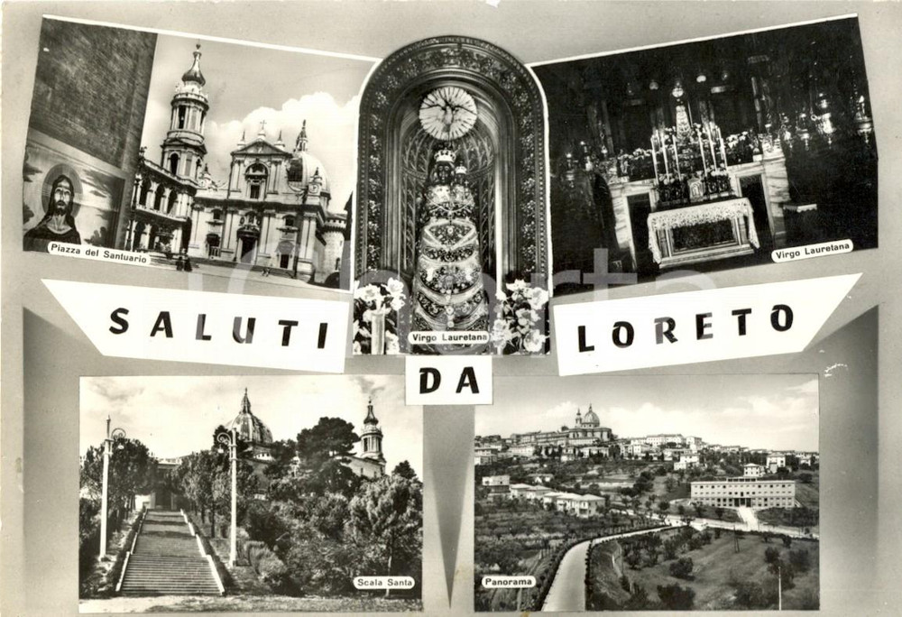 Cartolina originale da collezione 1963 LORETO (AN) Vedutine del SANTUARIO DELLA SANTA CASA *Cartolina FG VG 1