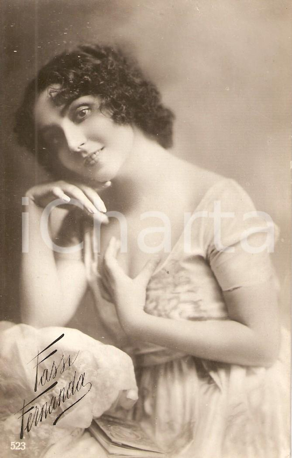 Cartolina originale da collezione 1920 ca CINEMA Attrice Fernanda FASSI Ritratto *Cartolina FP NV 1