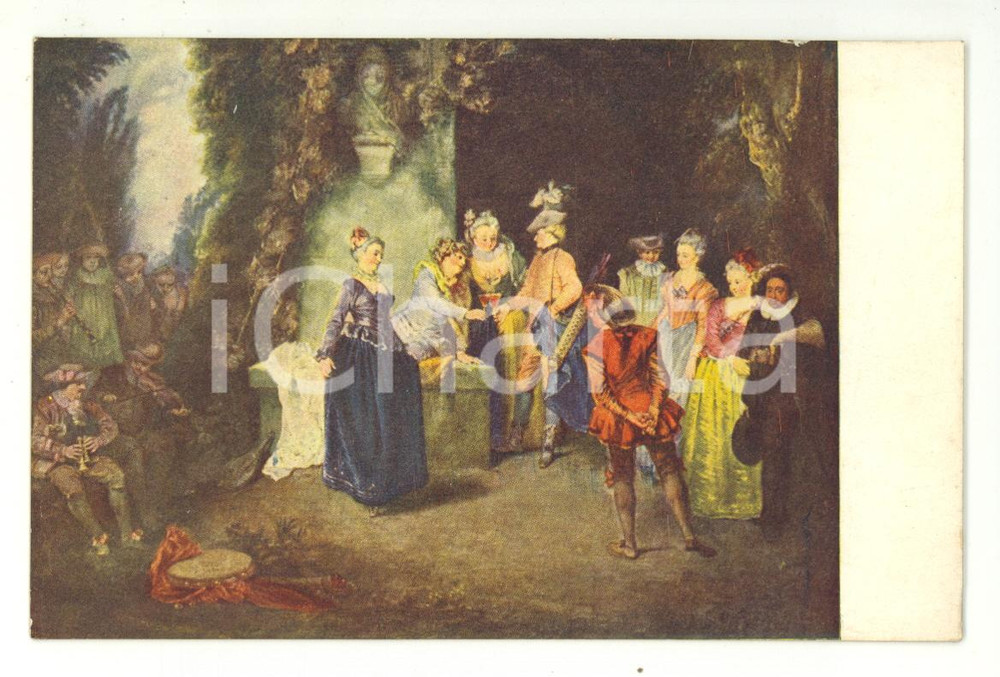 Cartolina originale da collezione 1938 JEAN ANTOINE  WATTEAU  PANETTONI MOTTA leggi 1