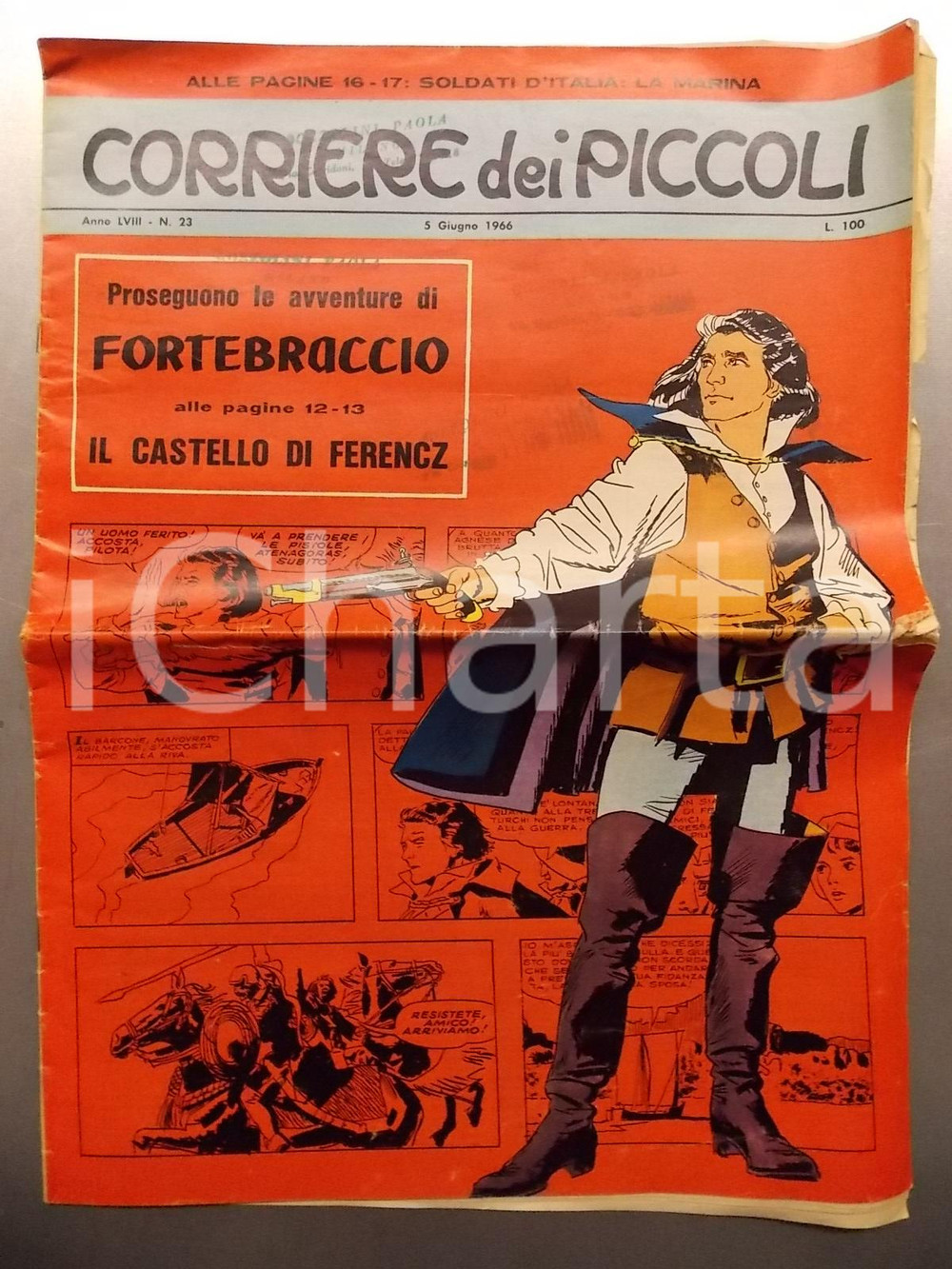 Giornale, rivista storica 1966 CORRIERE DEI PICCOLI Dino BATTAGLIA  Maria PEREGO Topo Gigio  Rivista 1