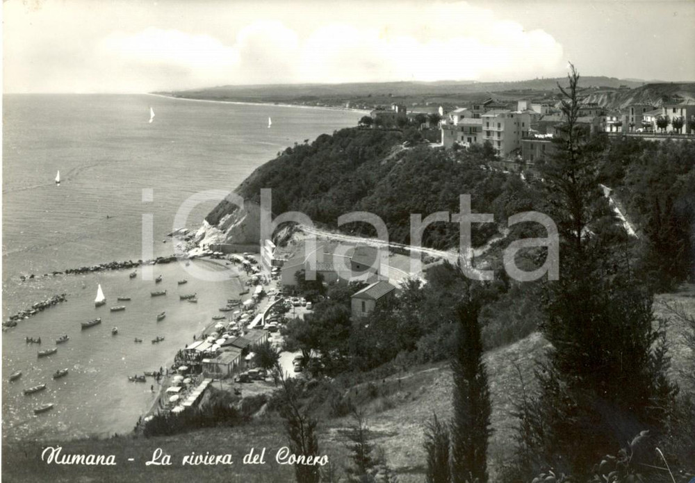 Cartolina originale da collezione 1963 NUMANA AN La riviera del CONERO  Cartolina postale FG VG 1