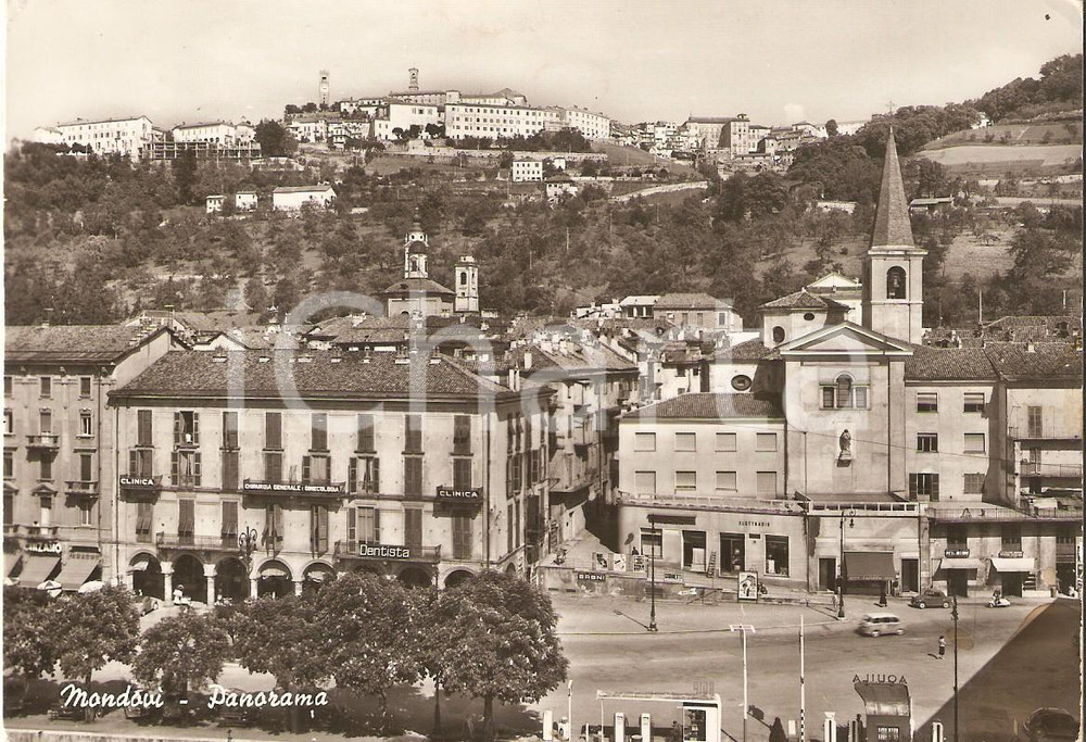 Cartolina originale da collezione 1965 MONDOVI  CN Panorama con Clinica medica Cartolina FG VG 1