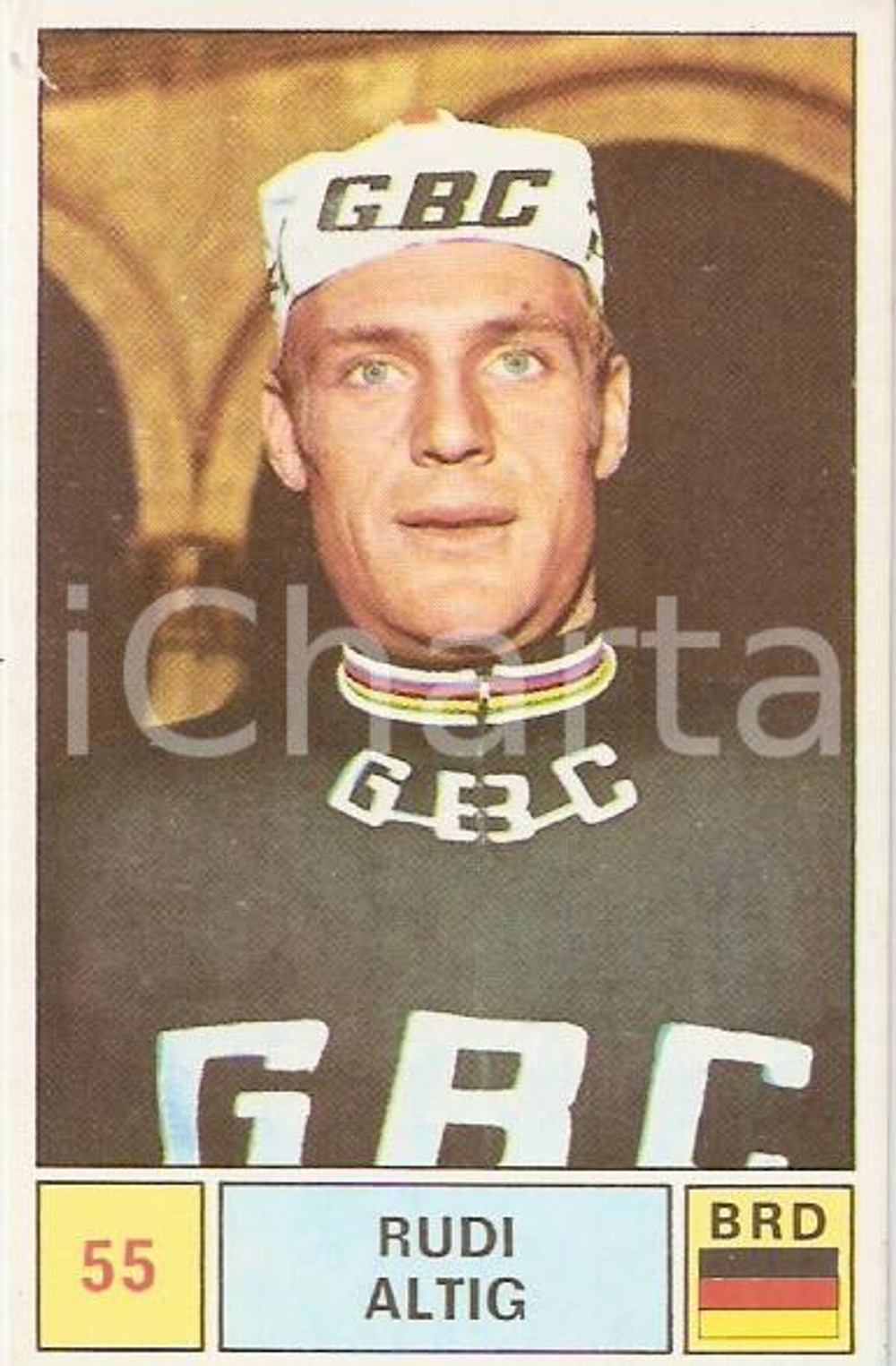Oggetto da collezione cartaceo PANINI - SPRINT 1971 Figurina valida Rudi ALTIG n. 55 Ciclismo Sponsor GBC 1