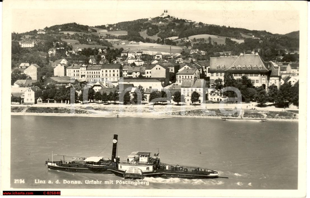 Cartolina originale da collezione 1930 Linz, Piroscafo a vapore JEAN MILLOT, nave 1