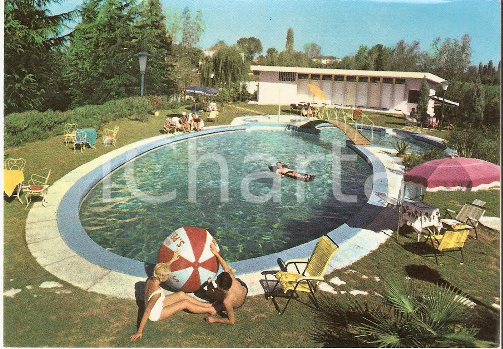 Cartolina originale da collezione 1967 ABANO TERME PD Piscina termale Hotel Quisisana Cartolina FG VG 1