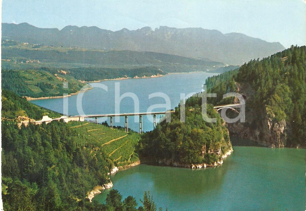 Cartolina originale da collezione 1979 VAL DI NON TN Ponte del Castelaz e Lago di Santa Giustina Cartolina FG VG 1
