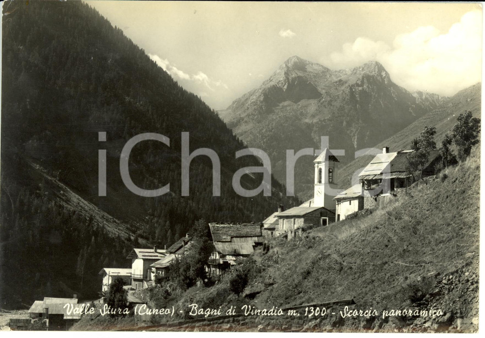 Cartolina originale da collezione 1965 BAGNI DI VINADIO (CN) Scorcio panoramico *Cartolina postale FG VG 1