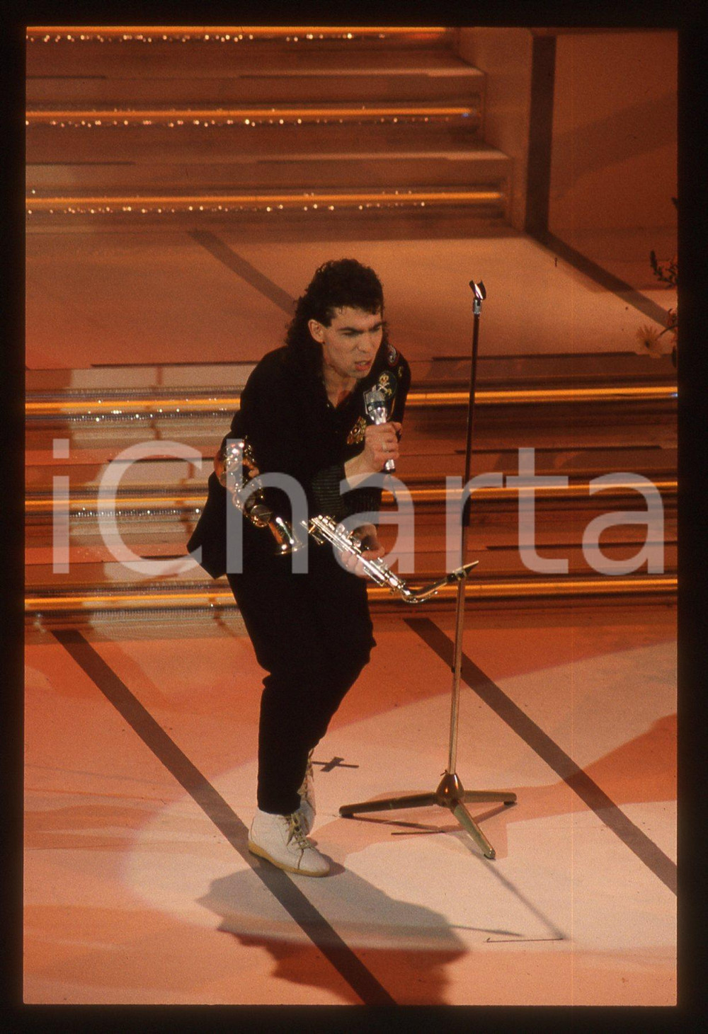 35mm vintage slide* 1986 SANREMO Francesco GUALERZI "HERTZ" al Teatro Ariston 12