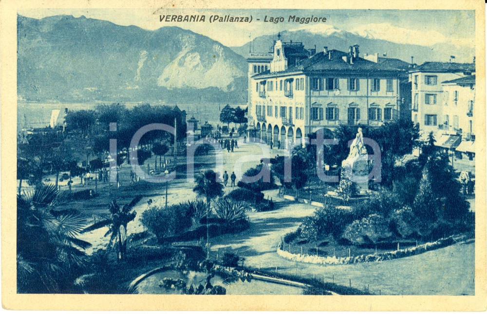 Cartolina originale da collezione 1948 VERBANIA  LAGO MAGGIORE Panorama di PALLANZA Cartolina FP VG ANIMATA 1