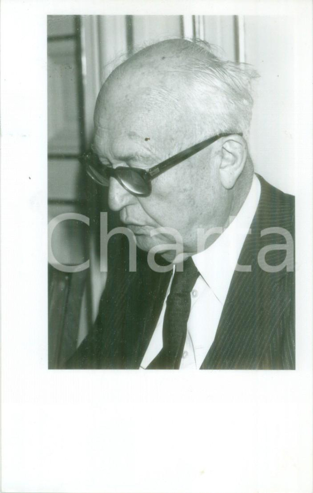 Fotografia d epoca originale 1985 ca PARIS Pierre PFLIMLIN durante una riunione politica Fotografia 1